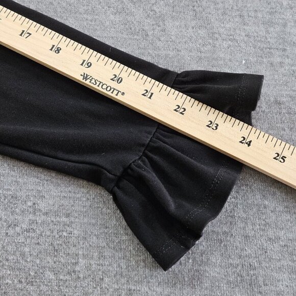 Robert Kitchen Top Womens L Black Tunic LS Round Neck Relaxed Lagenlook Goth - Picture 5 of 12